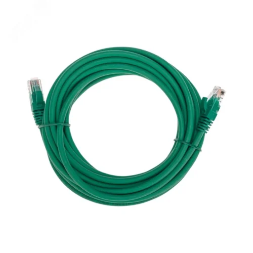 Патч-корд U/UTP CAT 6, RJ45-RJ45, 26AWG, LSZH, зеленый, 5м, — фото изделия