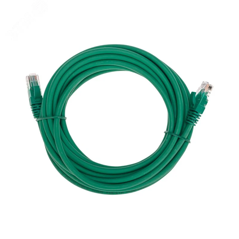 Патч-корд U/UTP CAT 6, RJ45-RJ45, 26AWG, LSZH, зеленый, 5м, — фото изделия