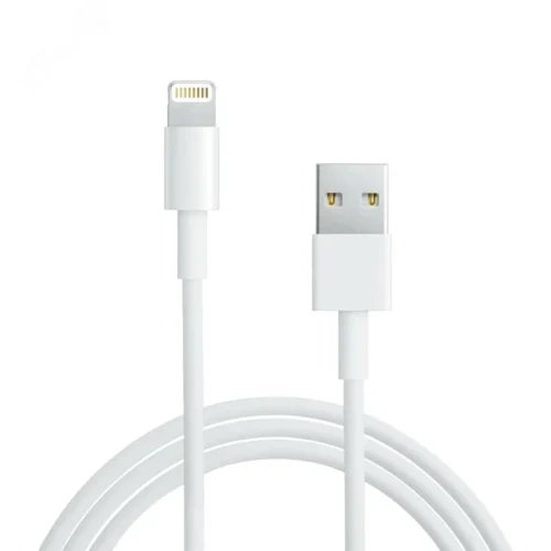 Кабель USB-A — Lightning, 2,4А, 2м, ПВХ, белый — фото изделия