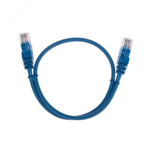 Патч-корд U/UTP, CAT 5e, RJ45-RJ45, 26AWG, LSZH, синий, 0,5м, — фото изделия