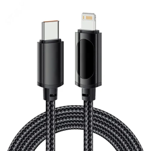 Кабель USB Type-C — Lightning для Apple, 3А, 1м, черный — фото изделия