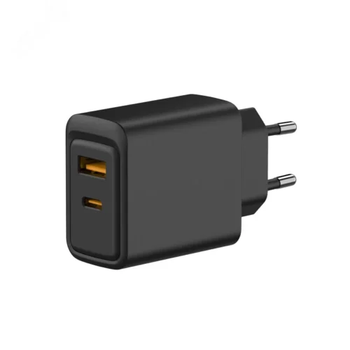 Устройство сетевое зарядное с портами USB-A и USB-C, 30Вт, черное — фото изделия