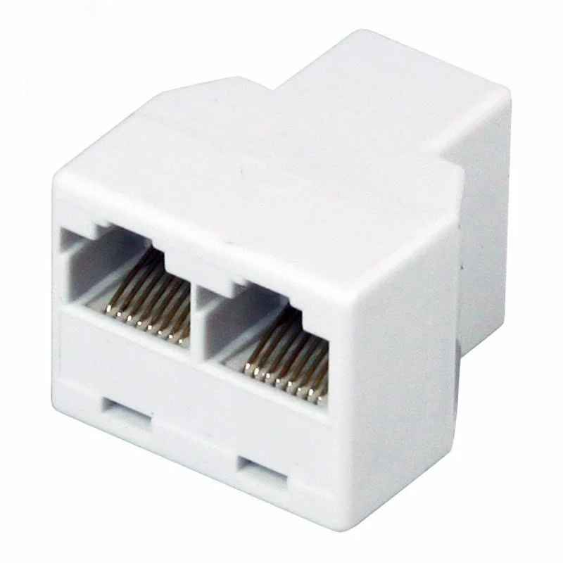 Переходник сетевой LAN. (гнездо 8Р8С (Rj-45) — 2 гнезда 8Р8С (Rj-45)), — фото изделия
