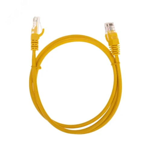 Патч-корд U/UTP, CAT 5e, RJ45-RJ45, 26AWG, LSZH, желтый, 1м, — фото изделия