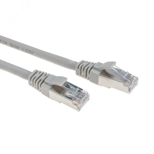 Патч-корд F/UTP CAT 6, RJ45-RJ45, 26AWG, LSZH, серый, 0.3м, — фото изделия