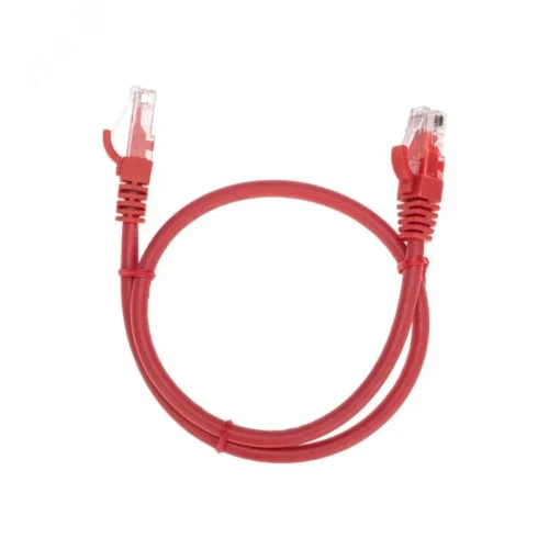 Патч-корд U/UTP CAT 6, RJ45-RJ45, 26AWG, LSZH, красный, 0.5м, — фото изделия