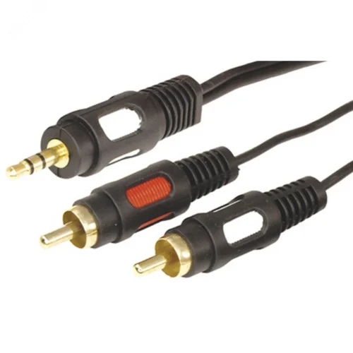 Аудио кабель 3.5 мм — 2 RCA, 3 м, GOLD — фото изделия