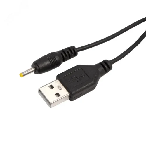 Кабель USB штекер — DC 0.7х2.5мм, 1м., черный — фото изделия