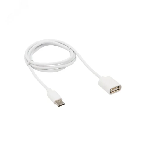 Кабель OTG Type C на USB, 2,4A, PVC, white, 1m, 18-1180, — фото изделия