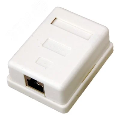 Розетка компьютерная внешняя. 1-порт RJ-45 (8P8C). FTP экраниров. категория 5e, — фото изделия
