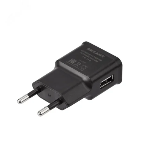 Устройство сетевое зарядное USB, 5V, 2.1 A, черное, — фото изделия