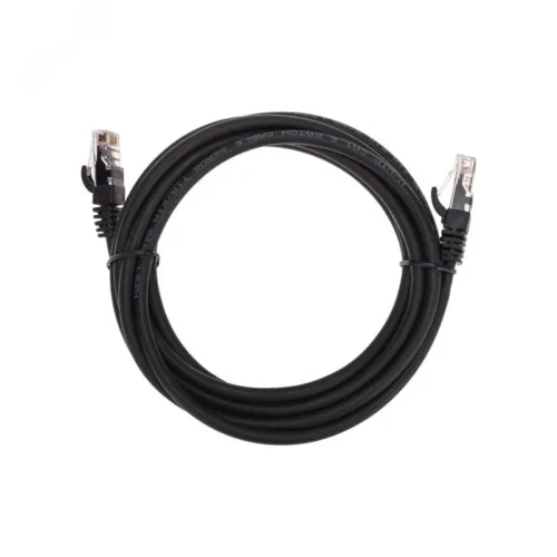 Патч-корд U/UTP CAT 6, RJ45-RJ45, 26AWG, LSZH, черный, 3м, — фото изделия