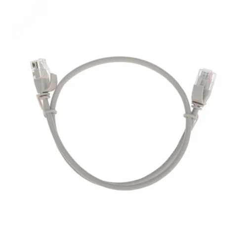 Патч-корд U/UTP CAT 6A (10G), RJ45-RJ45, 28AWG, LSZH, серый, 0.5м, — фото изделия