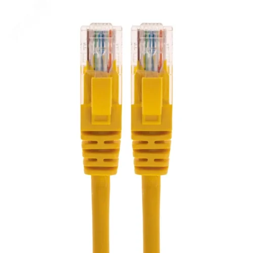 Патч-корд U/UTP, CAT 5e, RJ45-RJ45, 26AWG, LSZH, желтый, 3м, — фото изделия