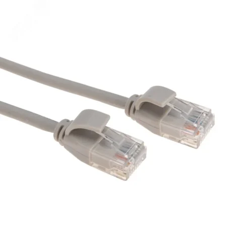 Патч-корд U/UTP CAT 6A (10G), RJ45-RJ45, 28AWG, LSZH, серый, 2м, — фото изделия