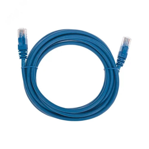 Патч-корд U/UTP CAT 6, RJ45-RJ45, 26AWG, LSZH, синий, 3м, — фото изделия