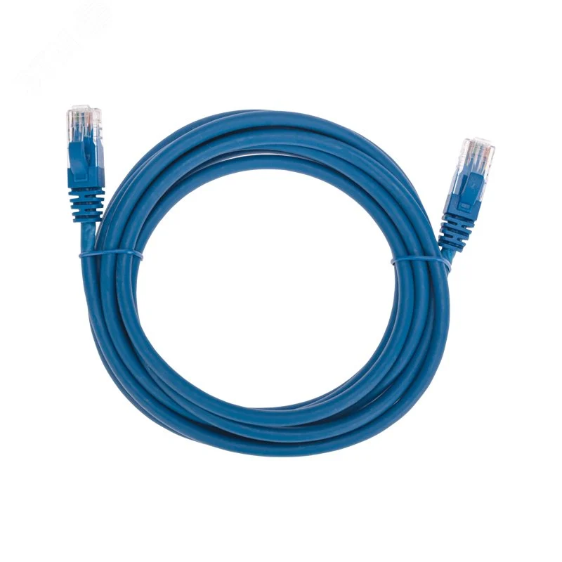 Патч-корд U/UTP CAT 6, RJ45-RJ45, 26AWG, LSZH, синий, 3м, — фото изделия