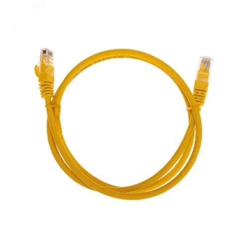 Патч-корд U/UTP CAT 6, RJ45-RJ45, 26AWG, LSZH, желтый, 1м, — фото изделия