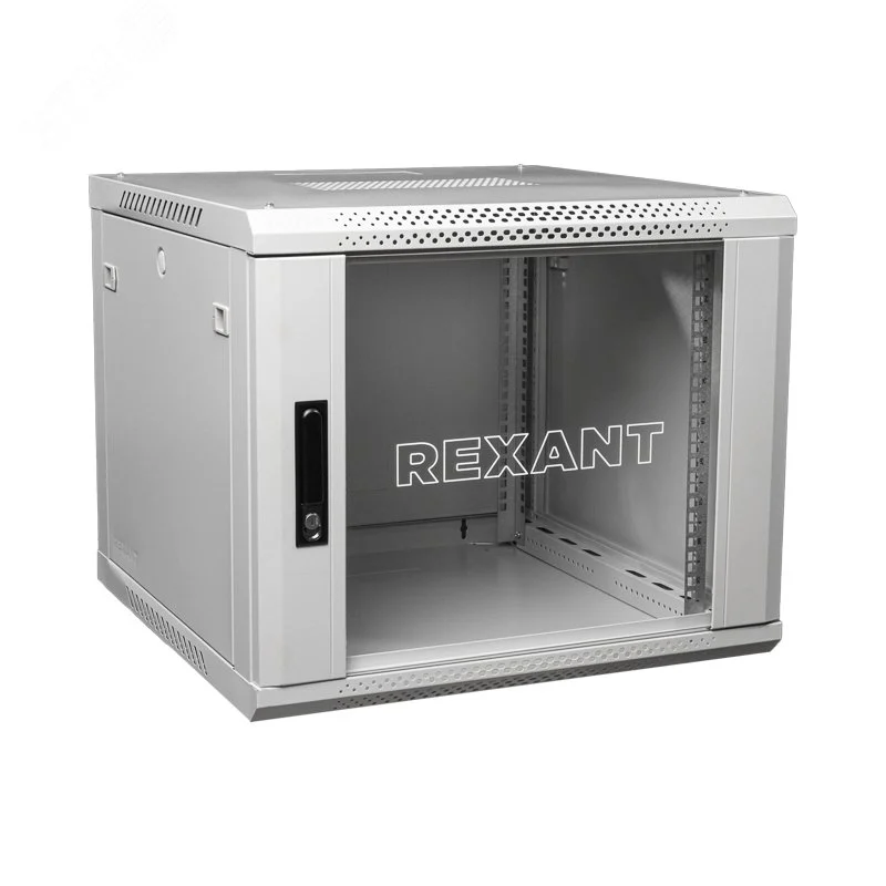 Шкаф настенный телекоммуникационный разборный 6U 600×600мм дверь стекло серый (RAL 7035) — фото изделия
