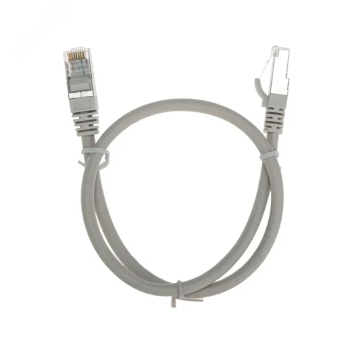 Патч-корд F/UTP CAT 6, RJ45-RJ45, 26AWG, LSZH, серый, 0.5м, — фото изделия