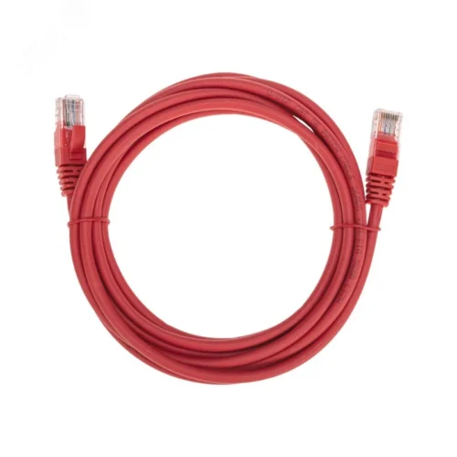 Патч-корд U/UTP, CAT 5e, RJ45-RJ45, 26AWG, LSZH, красный, 3м, — фото изделия