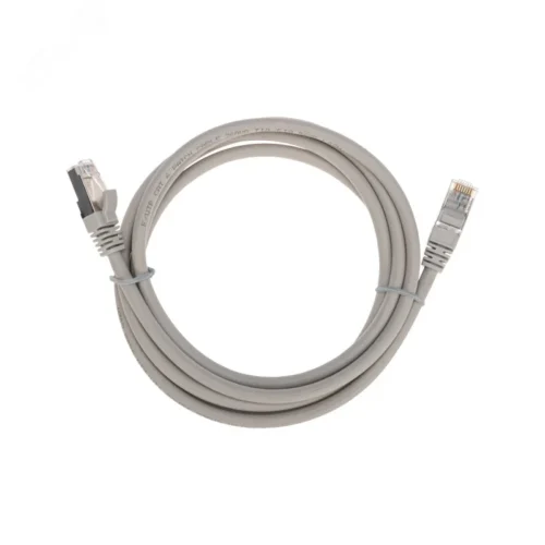 Патч-корд F/UTP CAT 6, RJ45-RJ45, 26AWG, LSZH, серый, 2м, — фото изделия