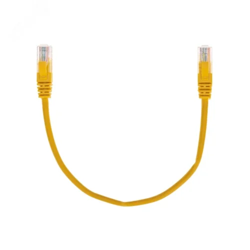Патч-корд U/UTP, CAT 5e, RJ45-RJ45, 26AWG, LSZH, желтый, 0,3м, — фото изделия