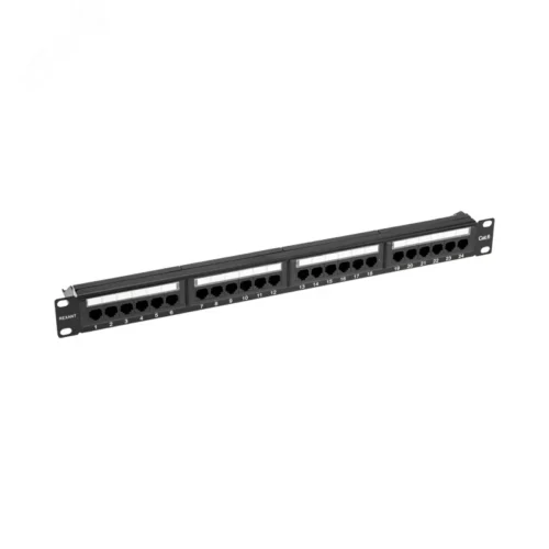 Патч-панель 19′ CAT6 1U 24 порта UTP RJ45 Dual IDC с органайзером — фото изделия