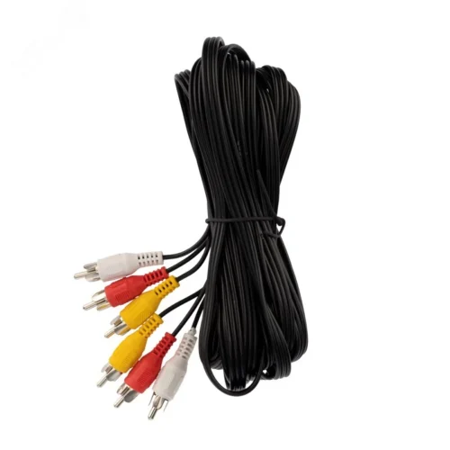 Шнур 3 RCA — 3 RCA, 5 м., черный — фото изделия