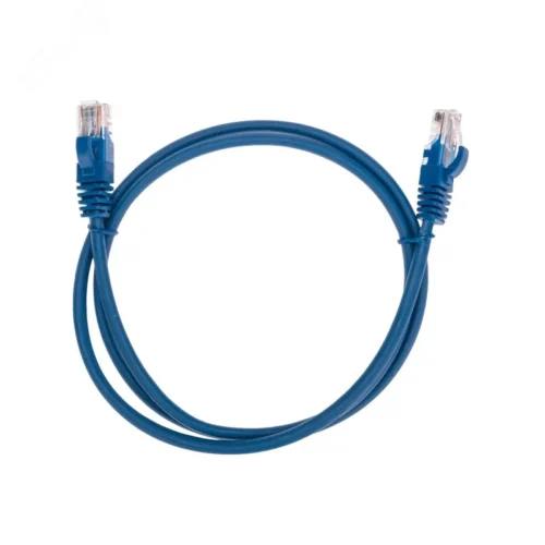 Патч-корд U/UTP, CAT 5e, RJ45-RJ45, 26AWG, LSZH, синий, 1м, — фото изделия