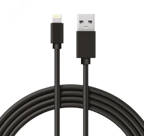 Кабель USB-Lightning 2 А, 1 м, черный ПВХ, 18-7050, — фото изделия