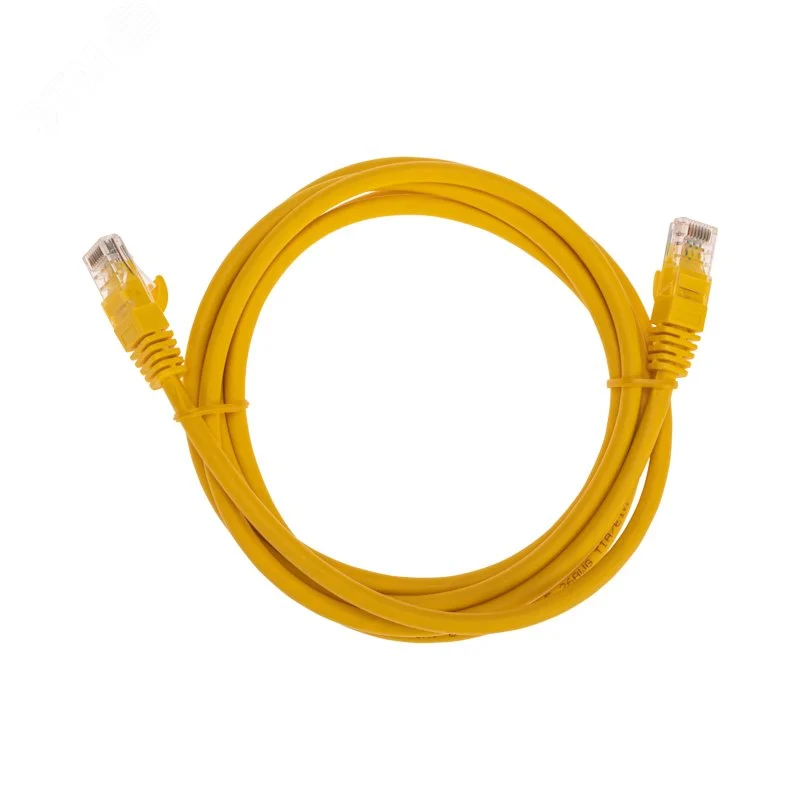 Патч-корд U/UTP CAT 6, RJ45-RJ45, 26AWG, LSZH, желтый, 2м, — фото изделия