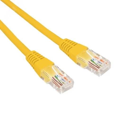 Патч-корд U/UTP CAT 6, RJ45-RJ45, 26AWG, LSZH, желтый, 0.3м, — фото изделия