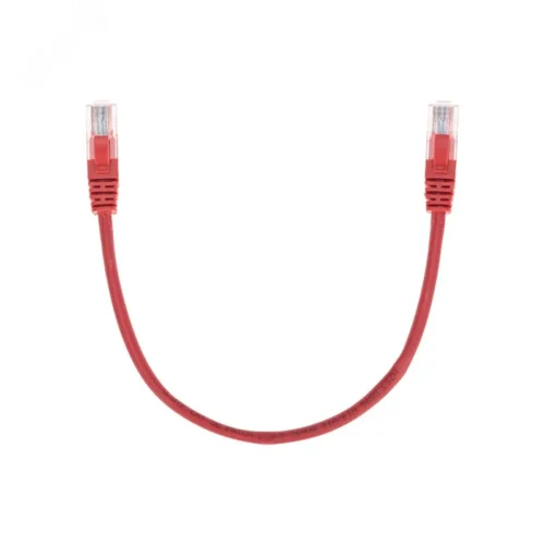 Патч-корд U/UTP, CAT 5e, RJ45-RJ45, 26AWG, LSZH, красный, 0,3 м, — фото изделия