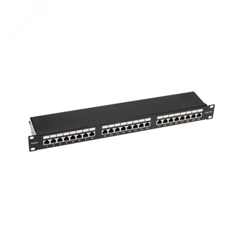 Патч-панель 19′ CAT5e 1U 24 порта STP RJ45 Dual IDC — фото изделия
