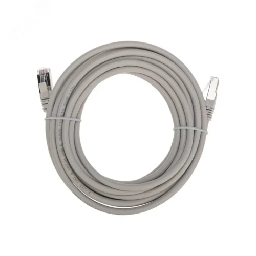 Патч-корд F/UTP CAT 6, RJ45-RJ45, 26AWG, LSZH, серый, 5м, — фото изделия