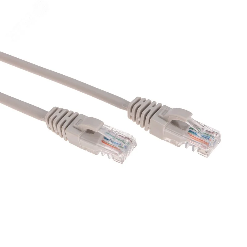 Патч-корд U/UTP, CAT 5e, RJ45-RJ45, 26AWG, LSZH, серый, 1м, — фото изделия