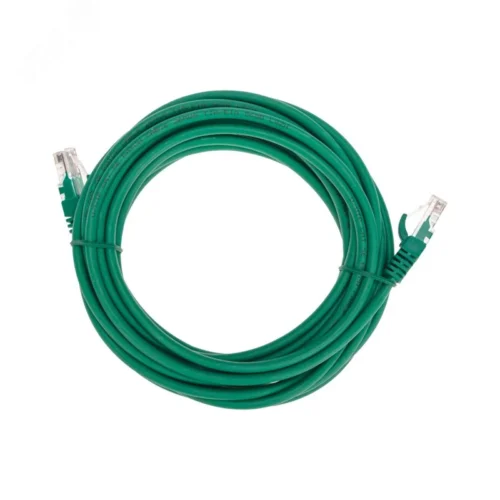 Патч-корд U/UTP, CAT 5e, RJ45-RJ45, 26AWG, LSZH, зеленый, 5м, — фото изделия