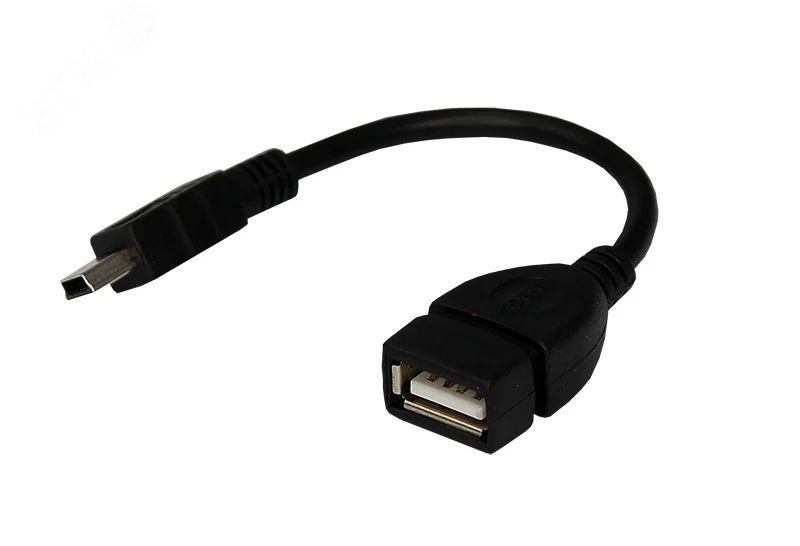 Кабель USB OTG mini USB на USB, 0.15м., черный — фото изделия