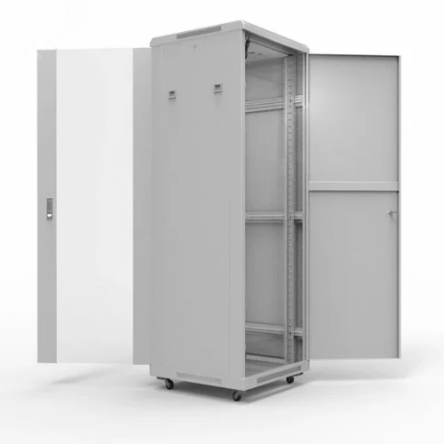 Шкаф напольный телекоммуникационный разборный 42U 600х1000мм дверь стекло серый (RAL 7035) — фото изделия