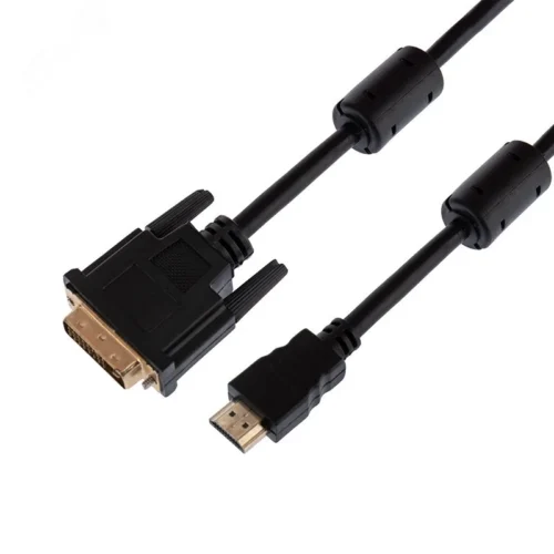 Кабель HDMI — DVI-D с фильтрами, 1,5 м., черный GOLD — фото изделия