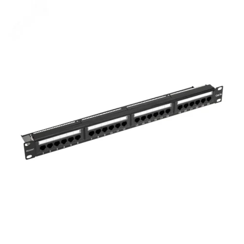 Патч-панель 19′ CAT5e 1U 24 порта UTP RJ45 Dual IDC с органайзером — фото изделия