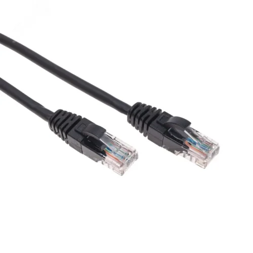 Патч-корд U/UTP, CAT 5e, RJ45-RJ45, 26AWG, LSZH, черный, 1м, — фото изделия