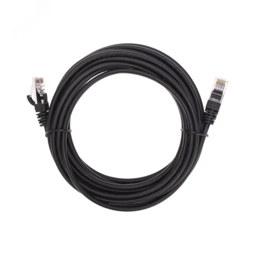 Патч-корд U/UTP, CAT 5e, RJ45-RJ45, 26AWG, LSZH, черный, 5м, — фото изделия