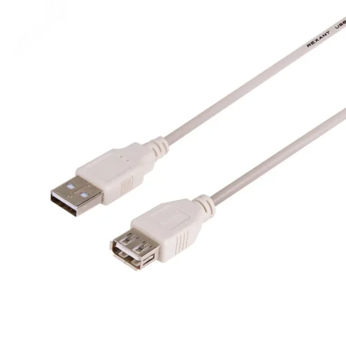 Кабель USB (шт. USB A — гн. USB A), 5м., серый — фото изделия