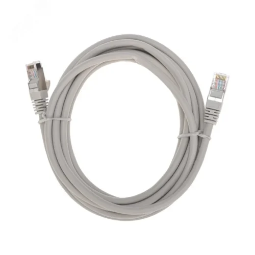 Патч-корд S/FTP CAT 6A (10G), RJ45-RJ45, 28AWG, LSZH, серый, 3м, — фото изделия