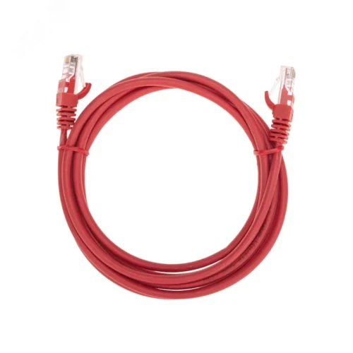 Патч-корд U/UTP, CAT 5e, RJ45-RJ45, 26AWG, LSZH, красный, 2м, — фото изделия