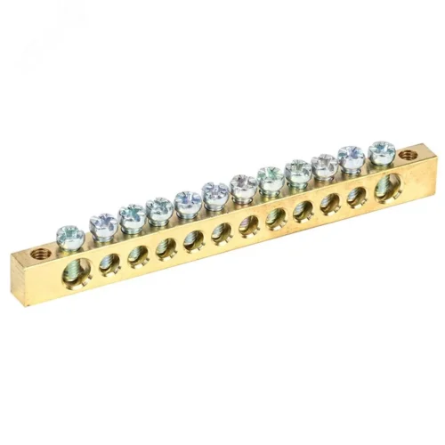 Шина PEN »земля-ноль» 6х9 мм 12х2 (12 группхкрепеж по краям), REXANT — фото изделия