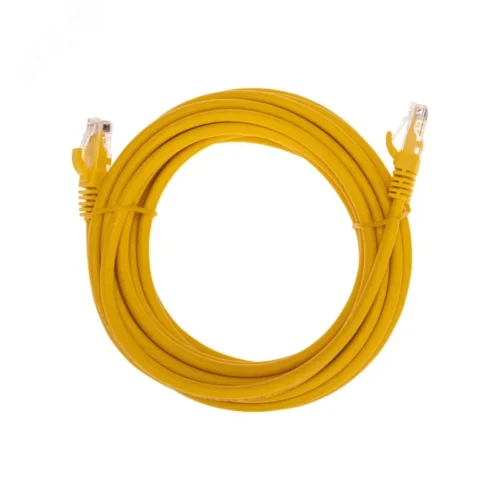Патч-корд U/UTP CAT 6, RJ45-RJ45, 26AWG, LSZH, желтый, 5м, — фото изделия