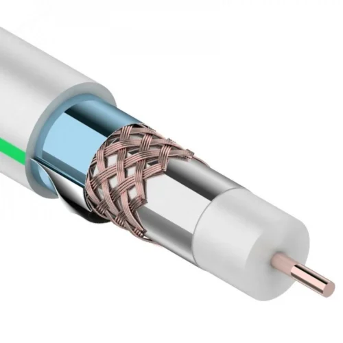 Кабель коаксиальный RG-6U+Cu, 75 Ом, Cu/Al/Cu/Al, 90%, две фольги, бухта 100 м, б, REXANT — фото изделия